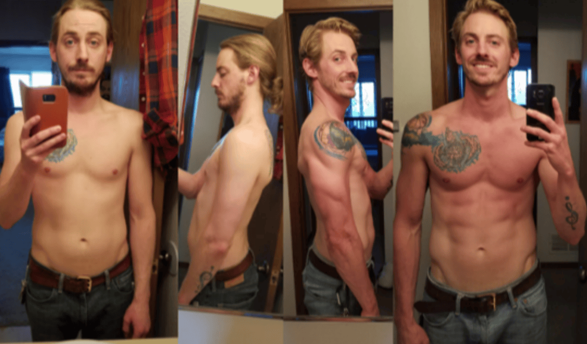 Chris’s original four-photo transformation collage